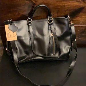 Black leather purse
